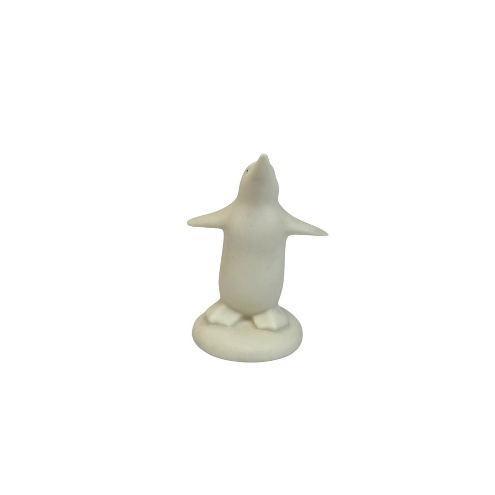 Cute‎ Ceramic Penguin Bisque Figurine Miniature Desk Shelf Decor Collectible